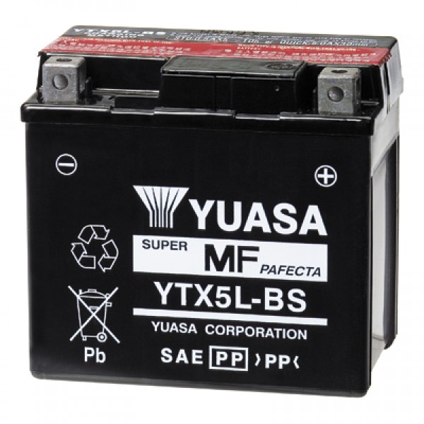 Μπαταρία YUASA YTX5L-BS (YT5L-4, YT5L-BS, GTX5L-BS, GT5L-BS, GTX5L, GT5L) AGM
